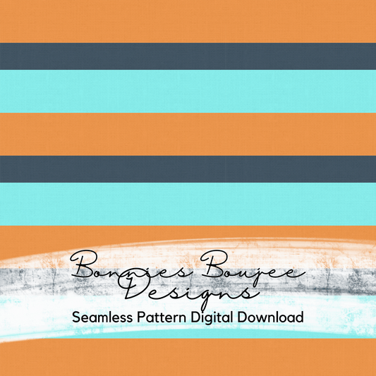 Orange and Teal Striped Coordinating Seamless File