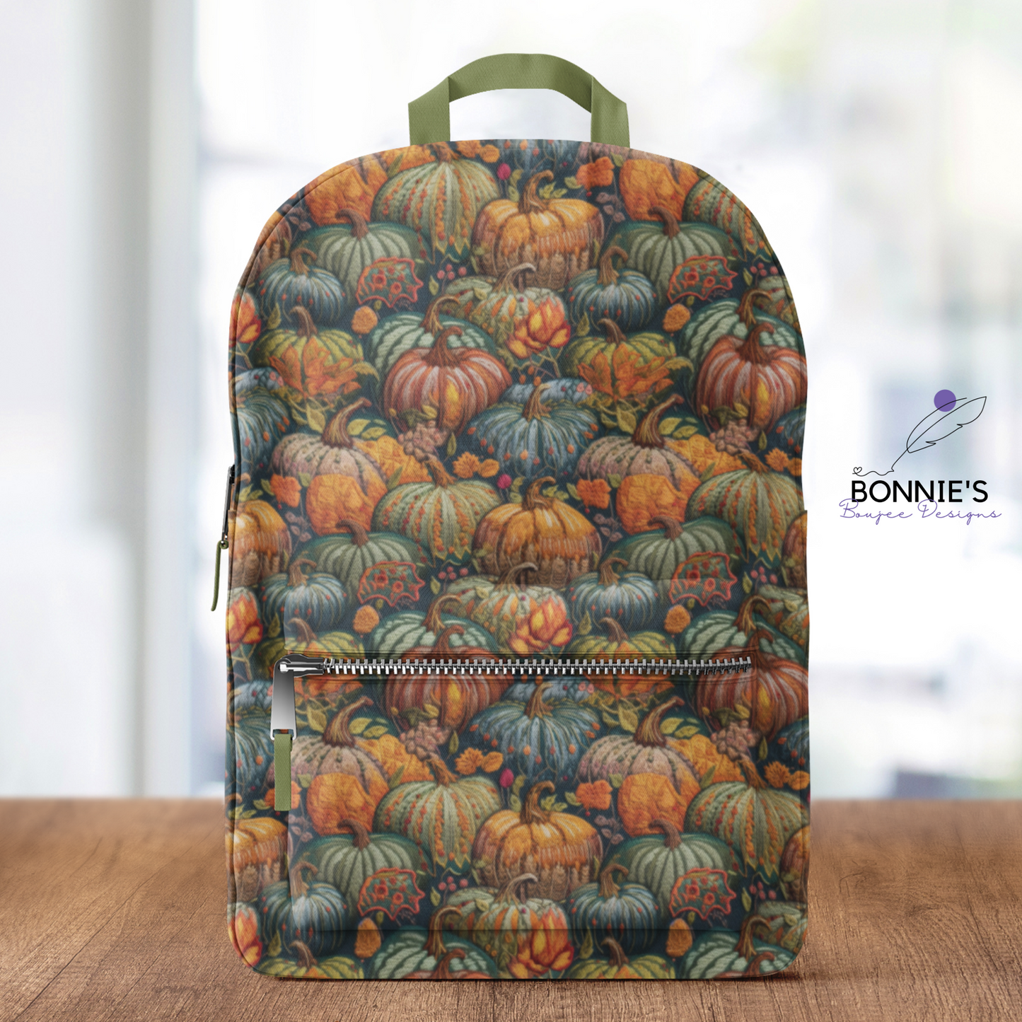 Embroidery of Multicolored Fall Pumpkins Seamless File