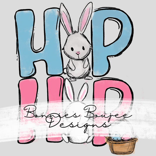 Hip Hop Easter Bunny Hand Drawn Sublimination PNG Coordinating