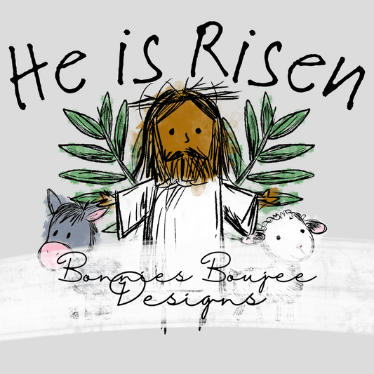 He Is Risen Easter Jesus Hand Drawn Sublimination PNG Coordinating