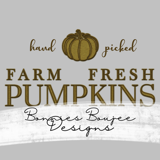 Farm Fresh Pumpkin Faux Embroidery Sub PNG - Coordinating