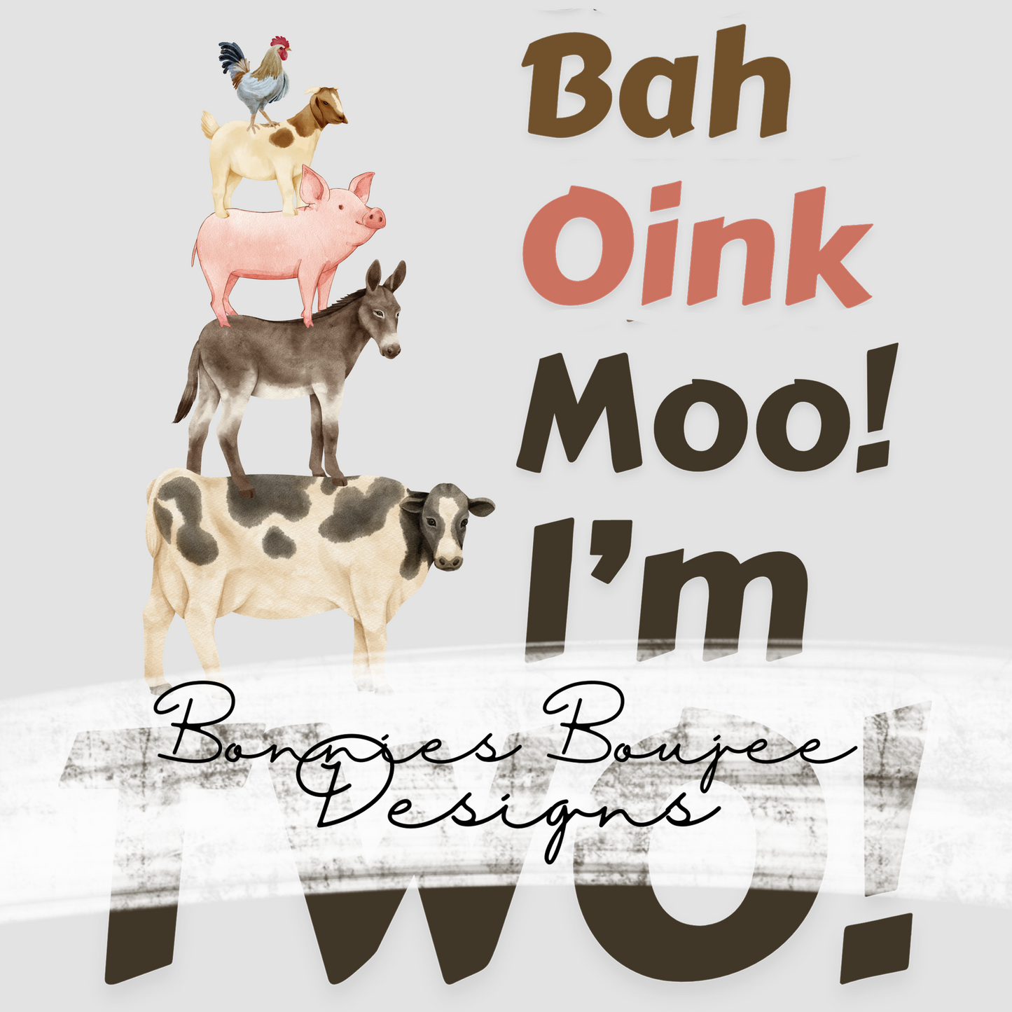 Farm Animals Moo I'm Two! PNG