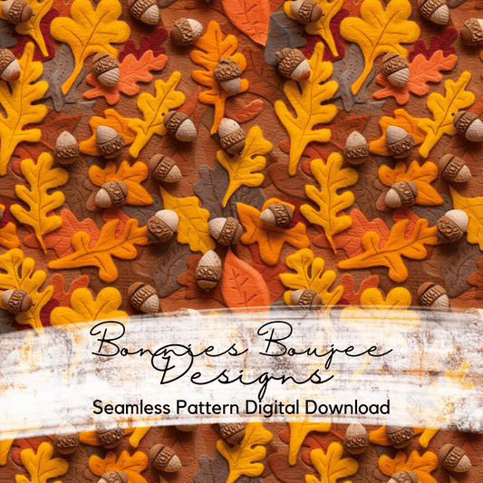 Fall Acorns and Leaves Felt Texture Seamless File