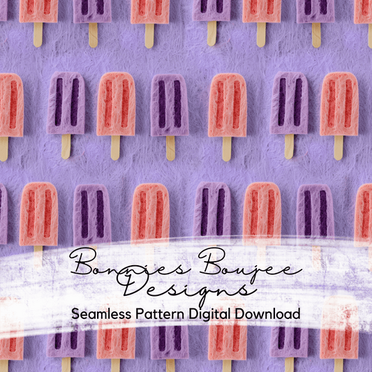 Felt Summer Popsicles on a Purple Background Seamless File