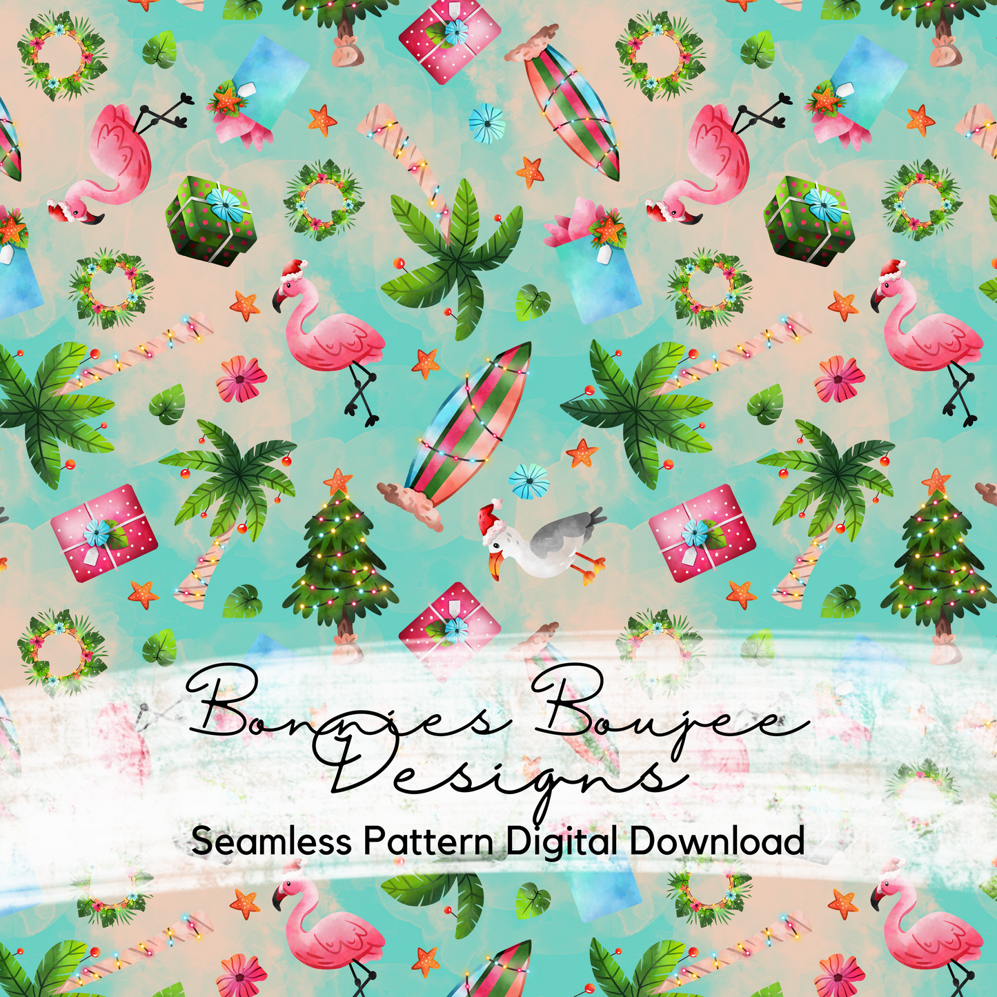 Tropical Holiday Seamless File with Three Colorway