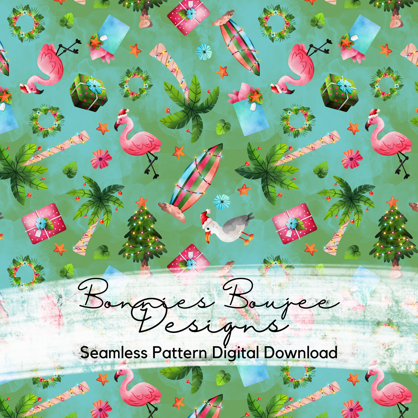 Tropical Holiday Seamless File with Three Colorway