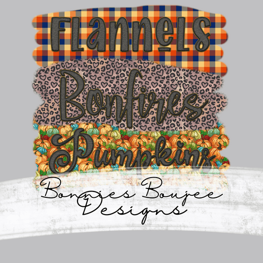 Flannel, Bonfires, Pumpkins Faux Embroidery Sub PNG - Coordinating