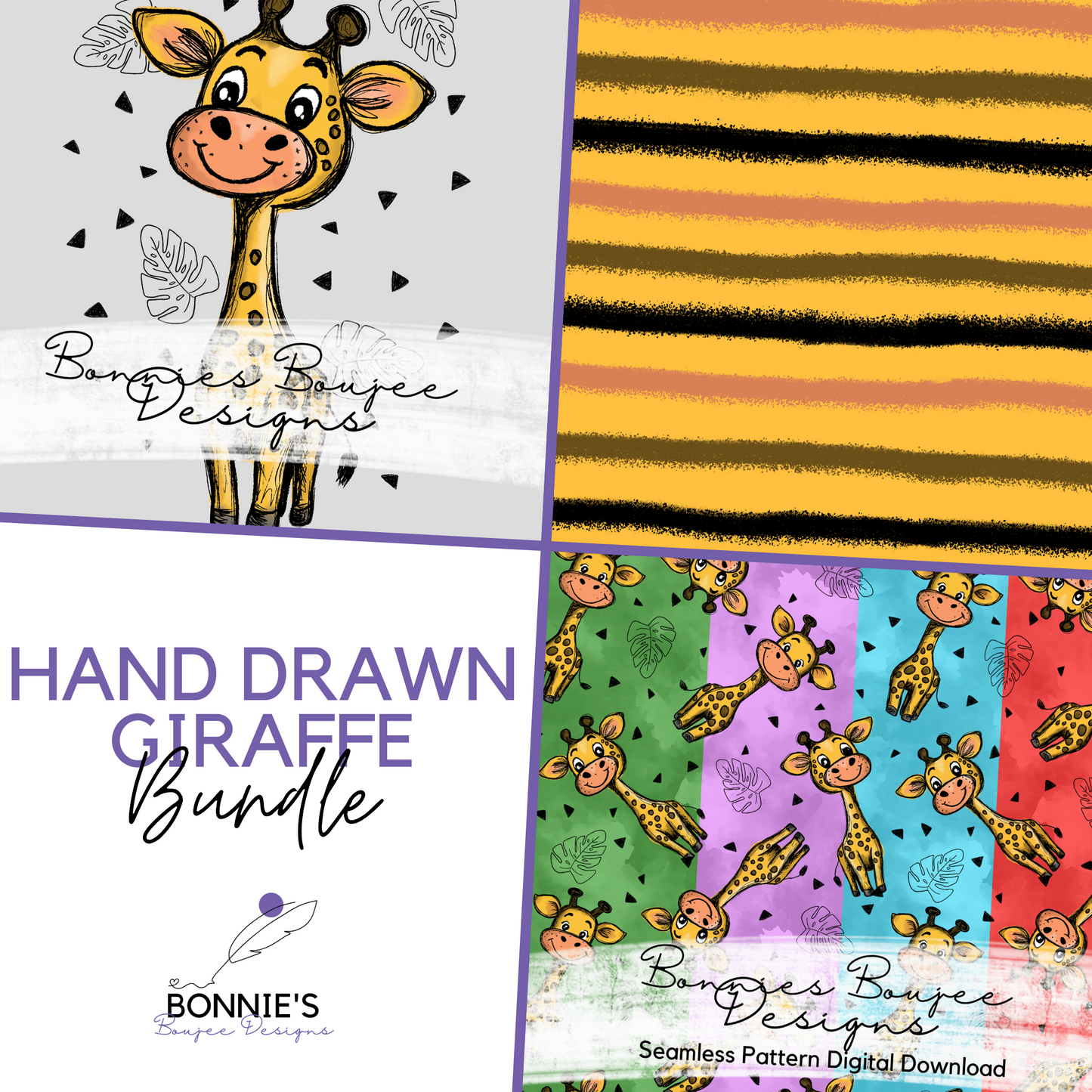 Cute Giraffe Hand Drawn Bundle Purchase