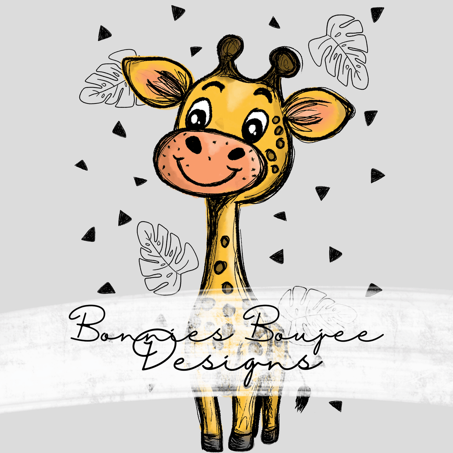 Cute Giraffe Hand Drawn Sublimination PNG Coordinating