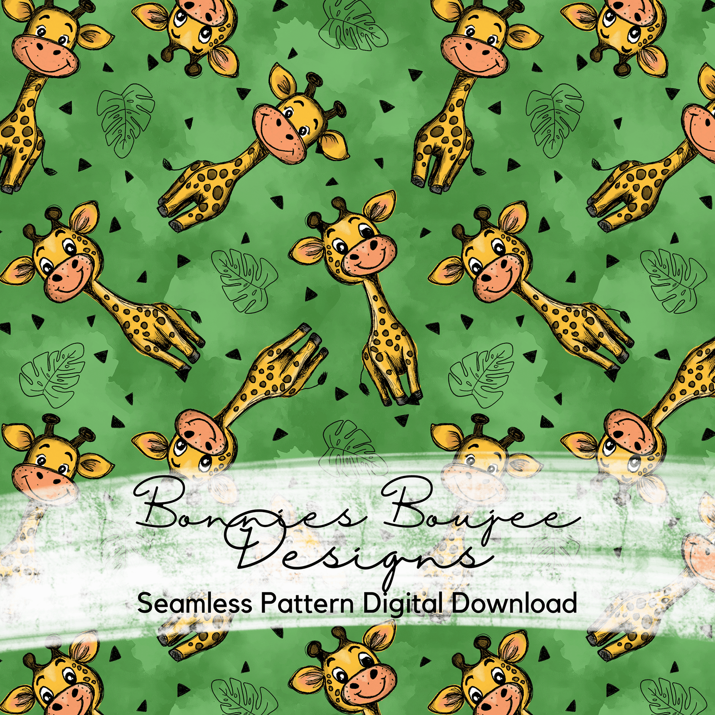 Cute Giraffes Hand Drawn Seamless File - 4 Colorways