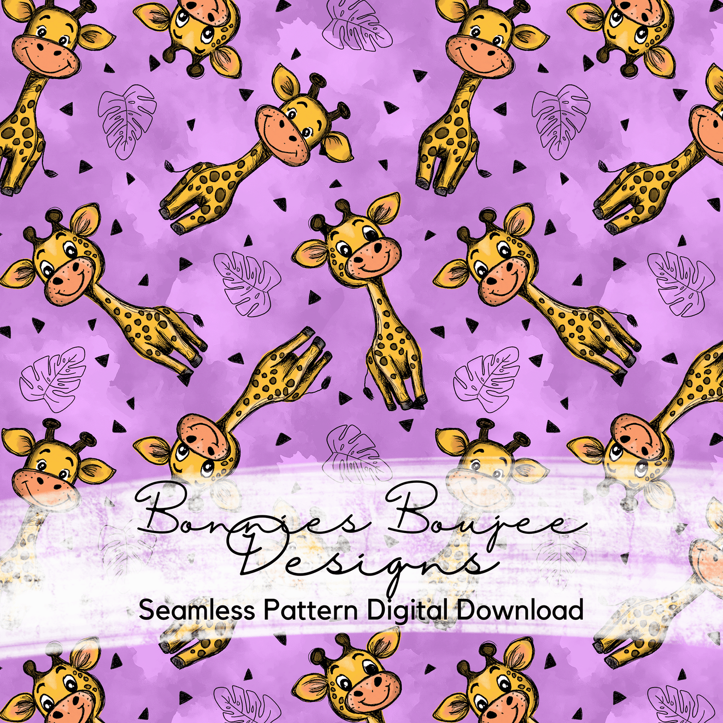 Cute Giraffes Hand Drawn Seamless File - 4 Colorways