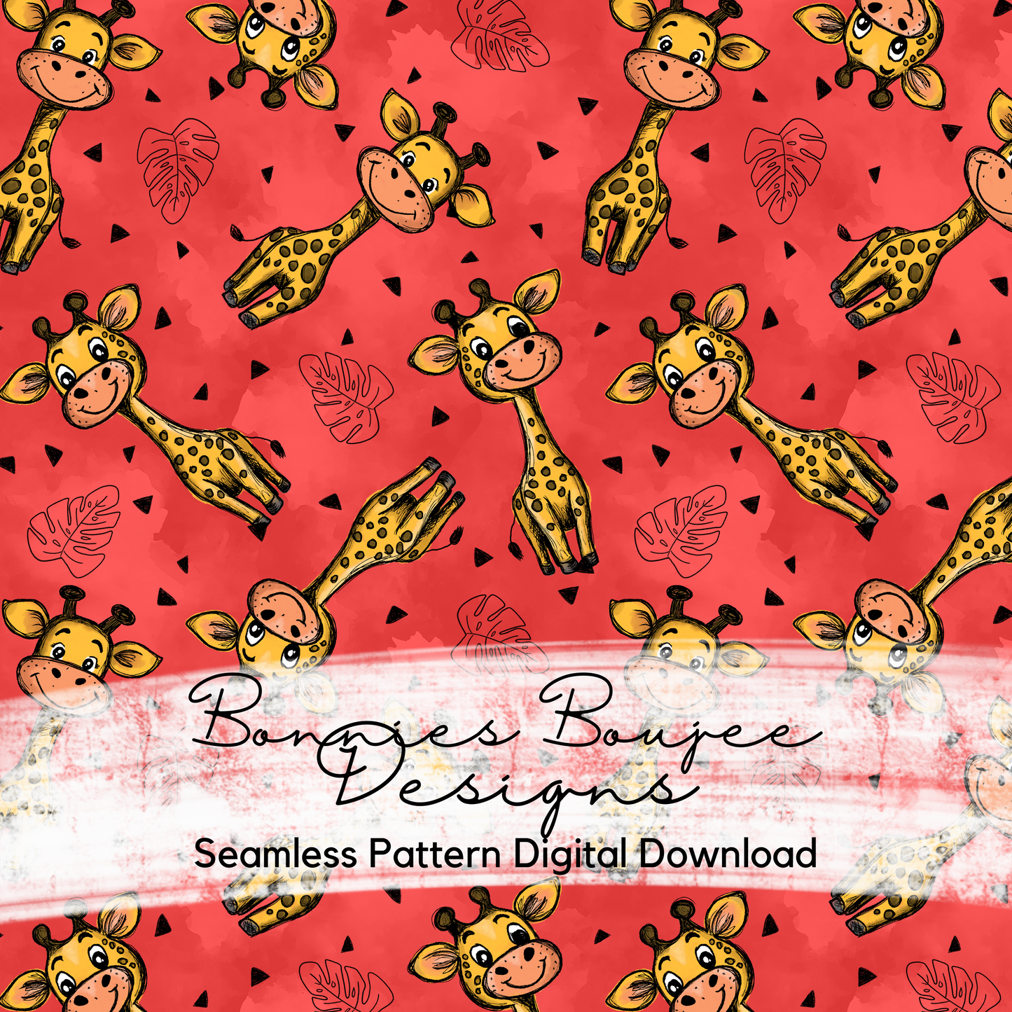 Cute Giraffes Hand Drawn Seamless File - 4 Colorways