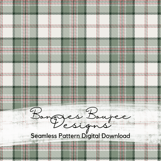 Green and Cream Plaid Seamless File