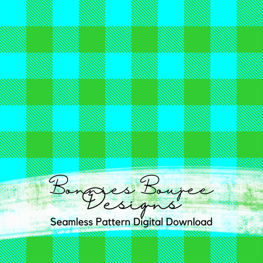 Gingham of Green and Aqua Seamless File