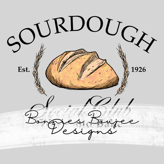 Sourdough Social Club Hand Drawn Sublimination PNG Coordinating