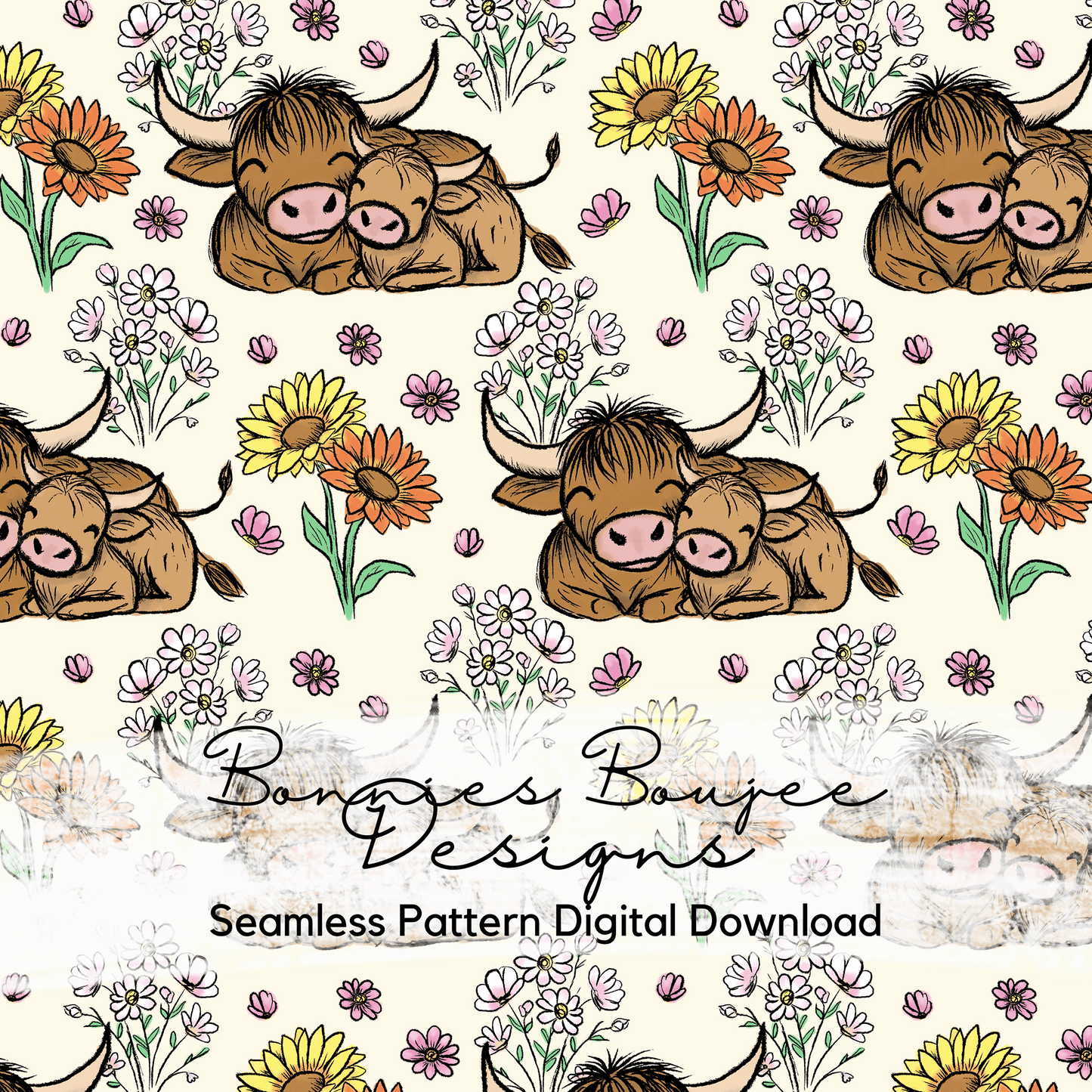 Hand Drawn Mystery Animal Seamless File - Multiple Colorways