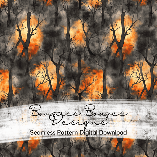 Watercolor Spooky Forrest Seamless File