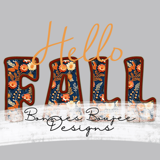 Hello Fall Faux Embroidery Sub PNG - Coordinating