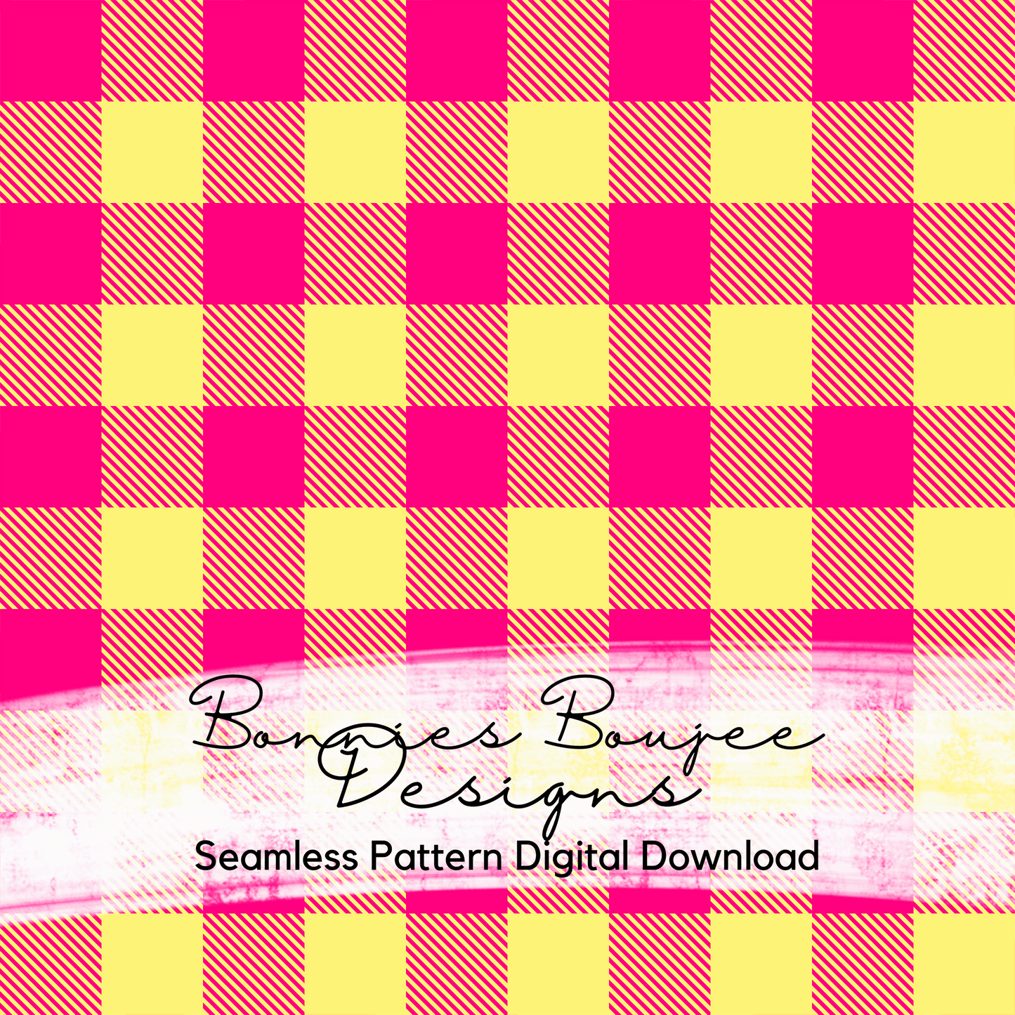 Gingham of Hot Pink and Yellow Seamless File