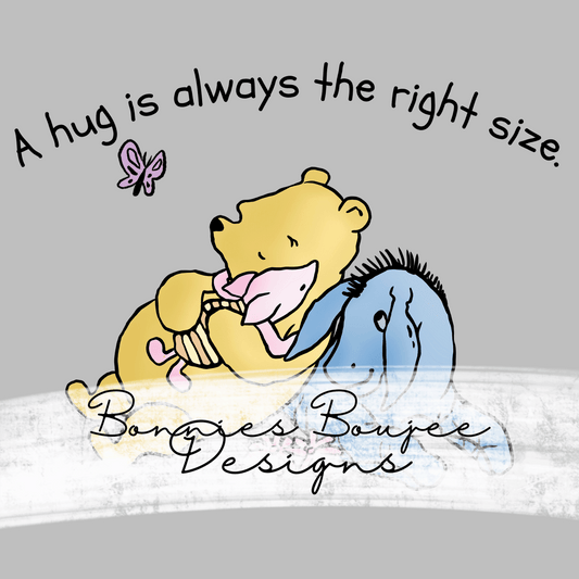 Right Size Hug Classic Pooh Sublimination PNG