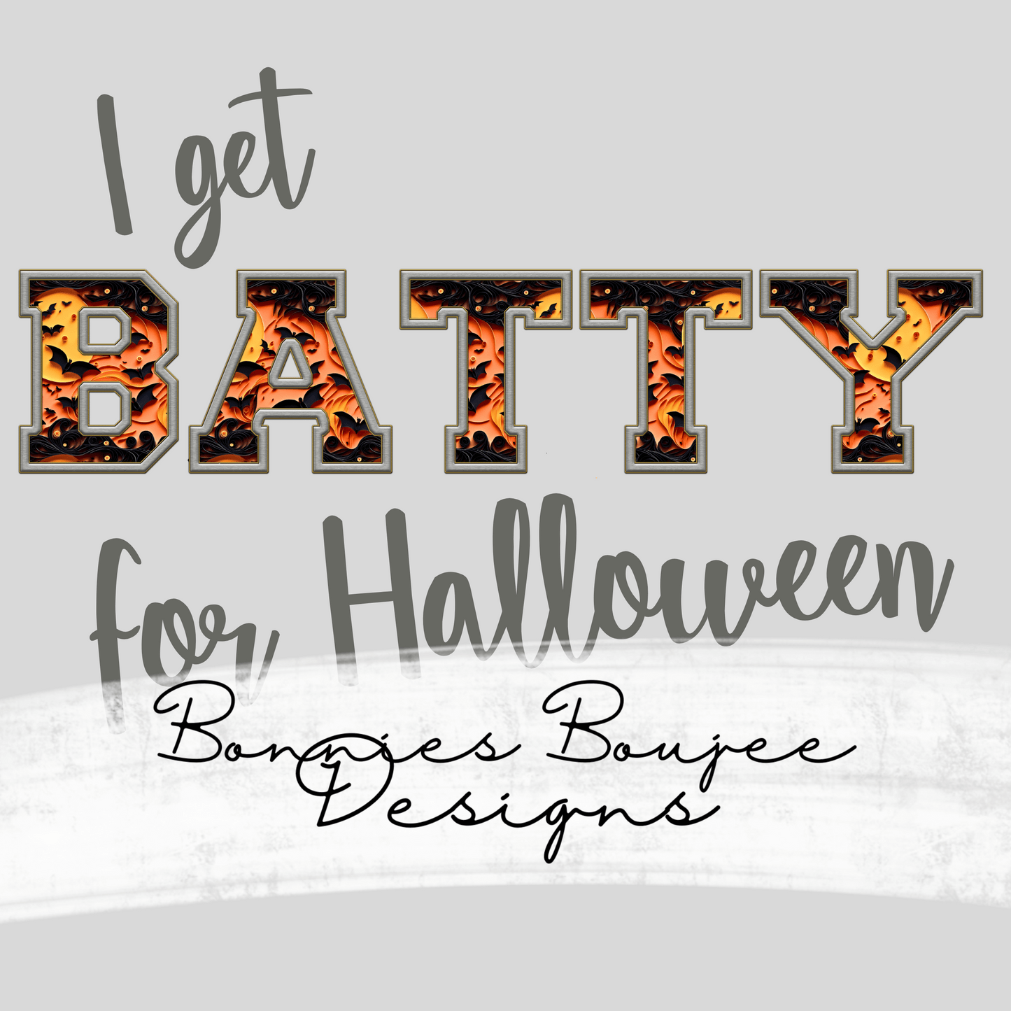 I Get Batty For Halloween Faux Embroidery Sub PNG - Coordinating