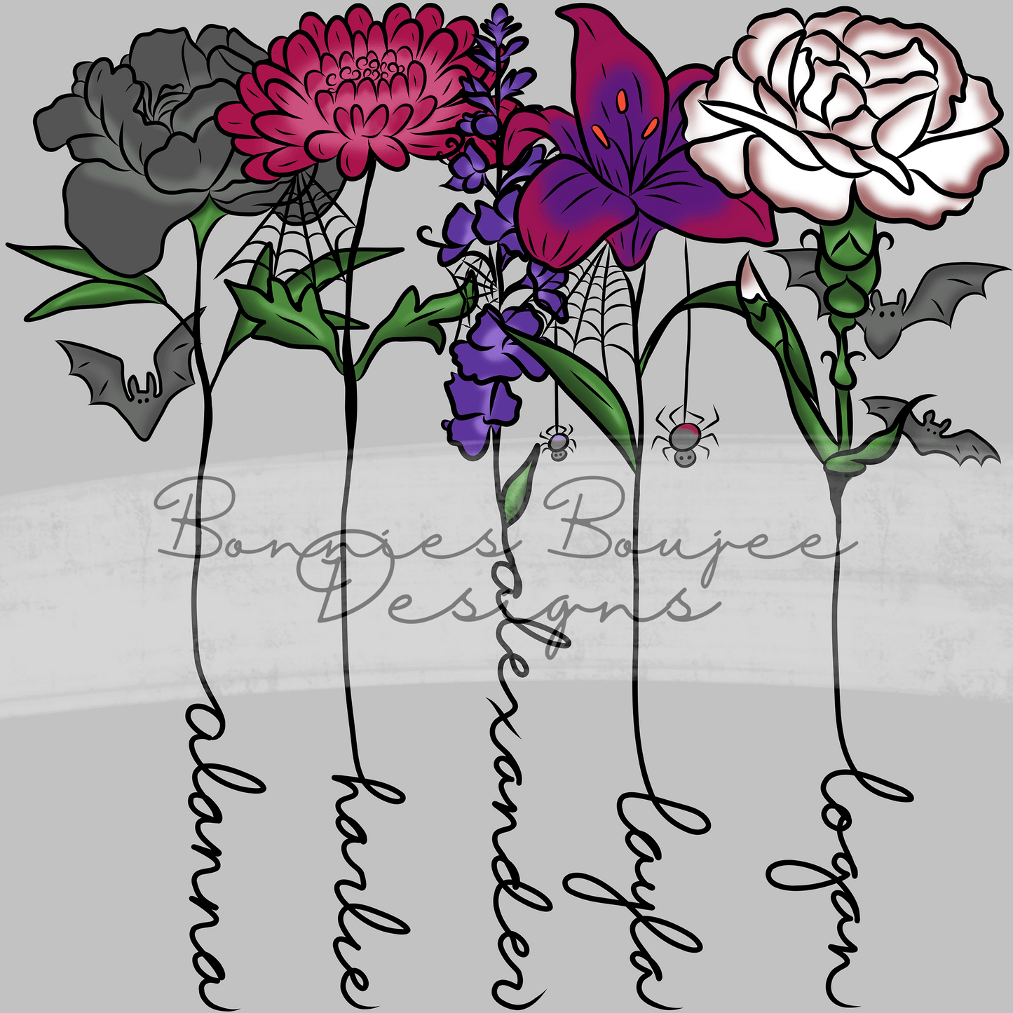 JACKSON's Family Birth Flowers Bundle