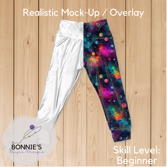 Mock-Up of Joggers on Wood Background