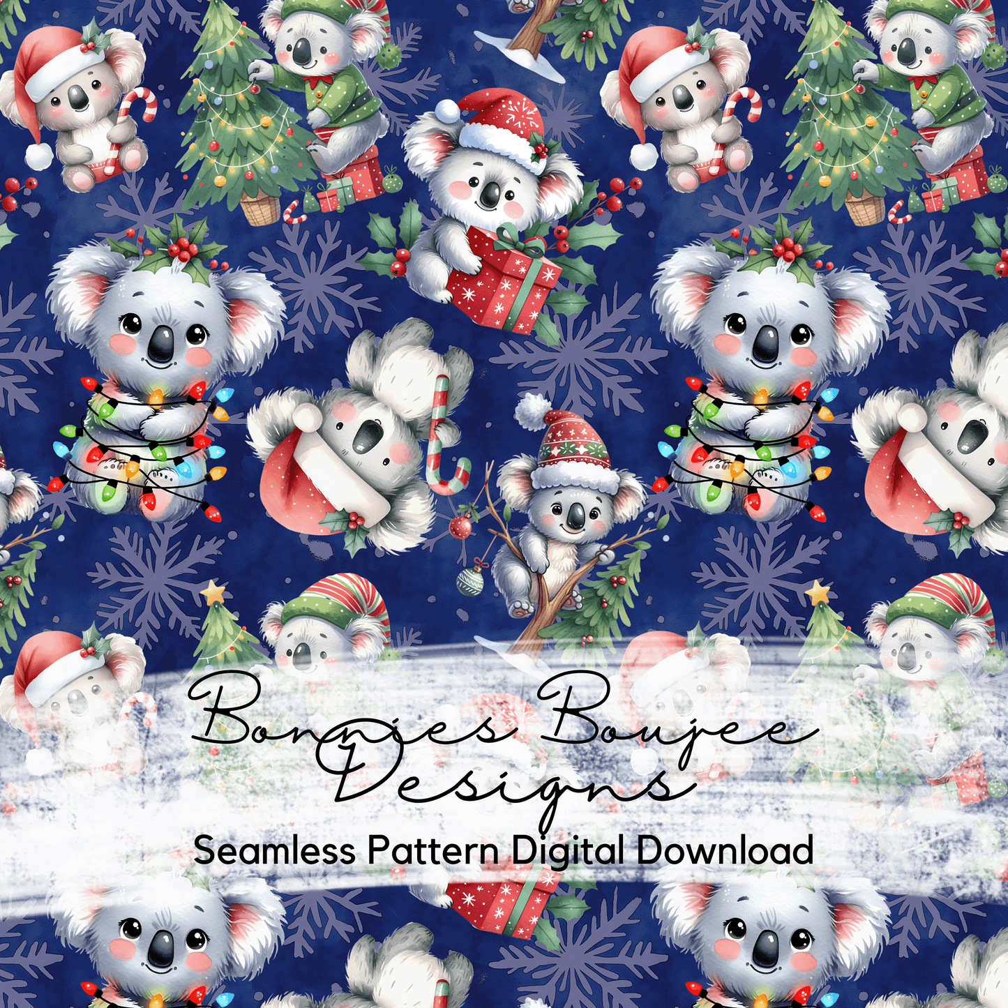 Holiday Koala Seamless File with Three Colorway