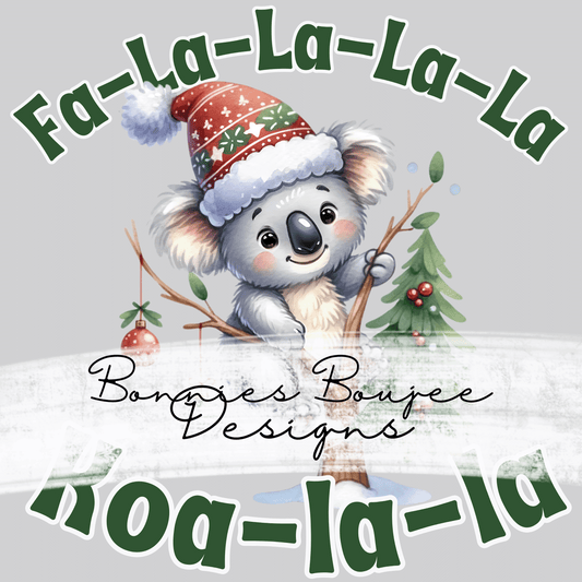 Holiday Koala Sublimination PNG Coordinating