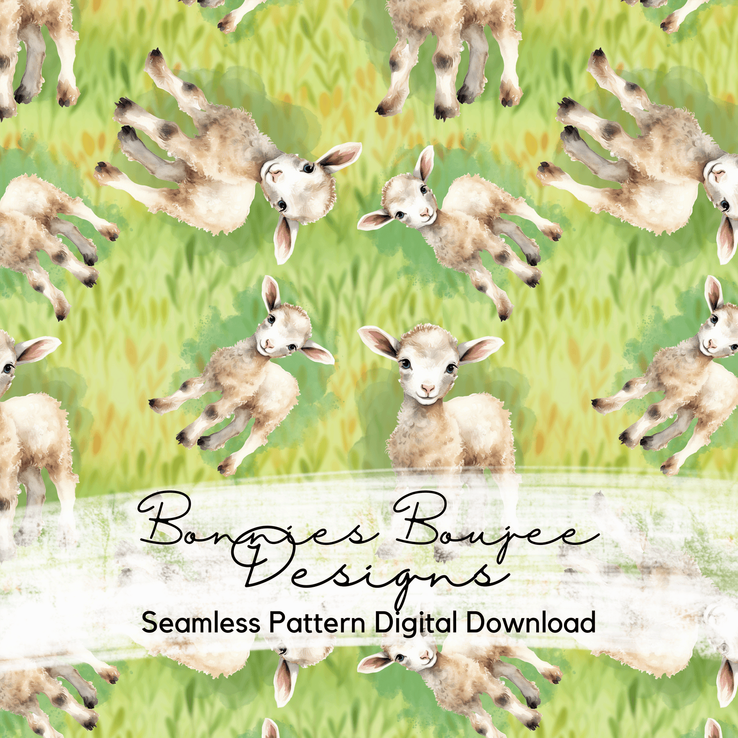 Baby Lamb Watercolor Seamless File