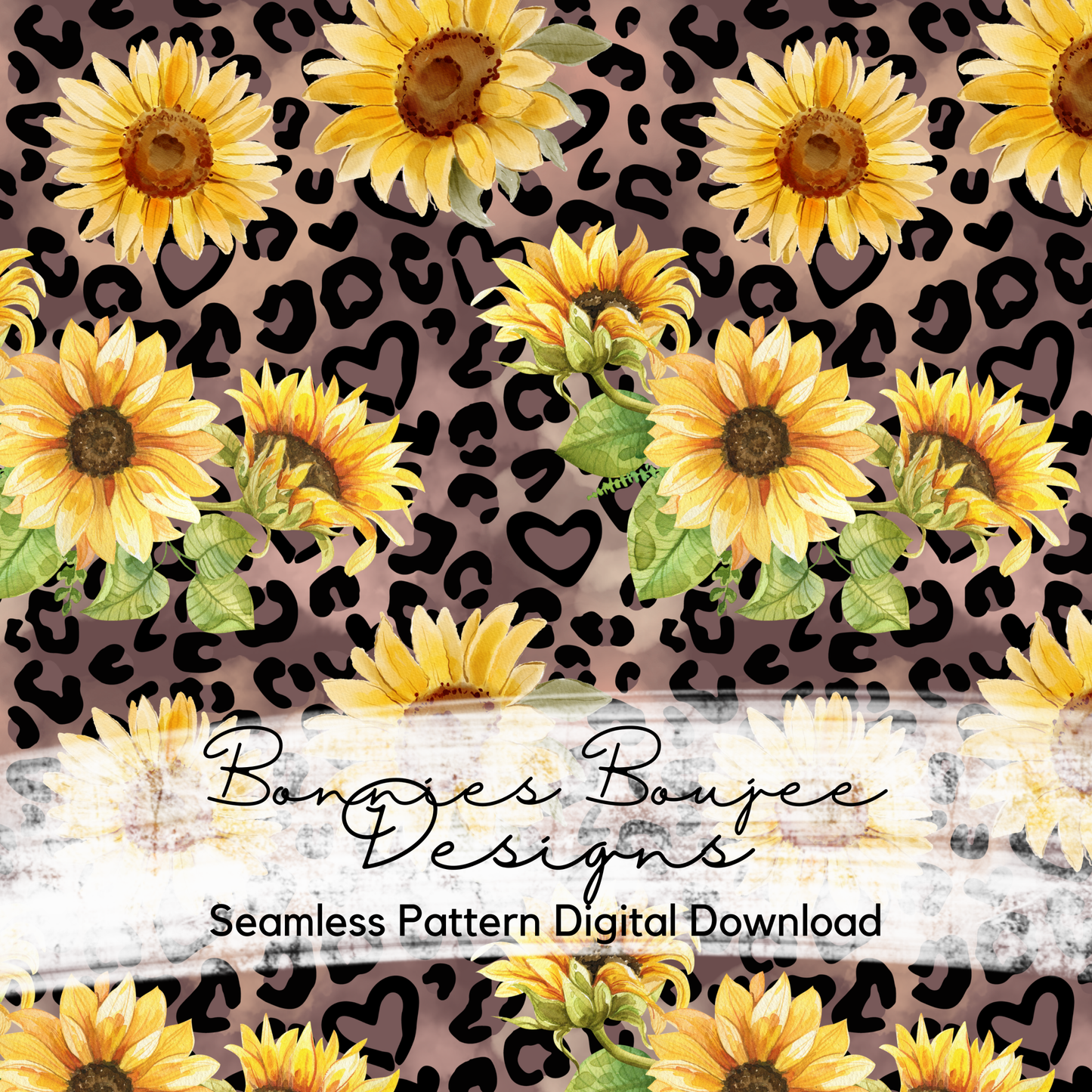 Leopard and Sunflower Seamless File