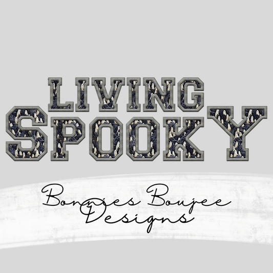Living Spooky Faux Embroidery Sub PNG - Coordinating