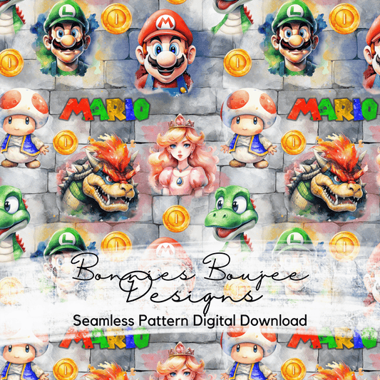 Mario Classic Watercolor Seamless File