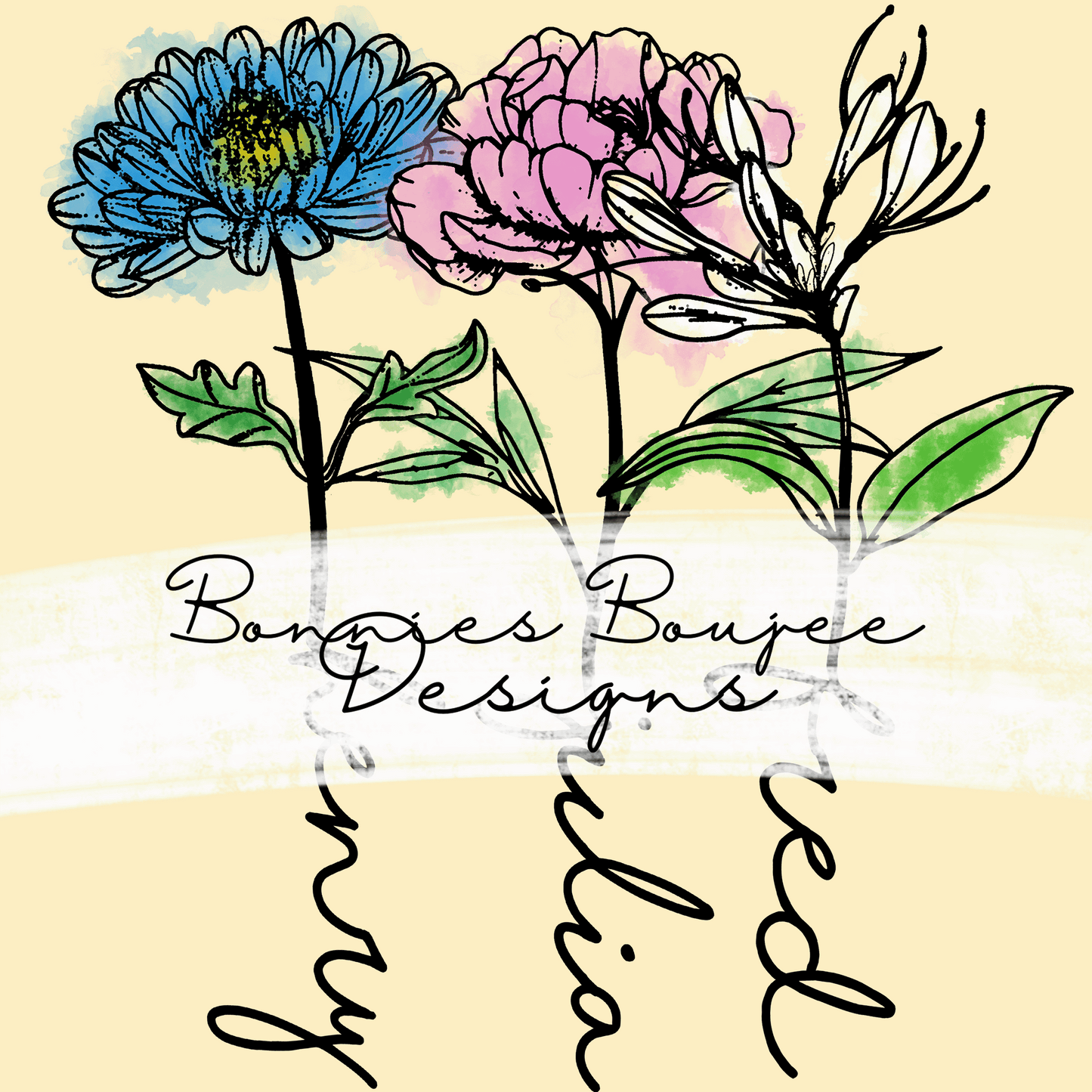 Mikala's Family Birth Flower PNG