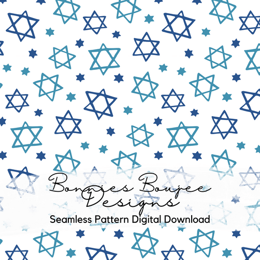 Blue Hanukkah Star of David Seamless File