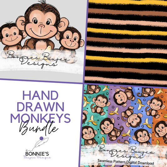 Cute Monkey Hand Drawn Bundle Purchase