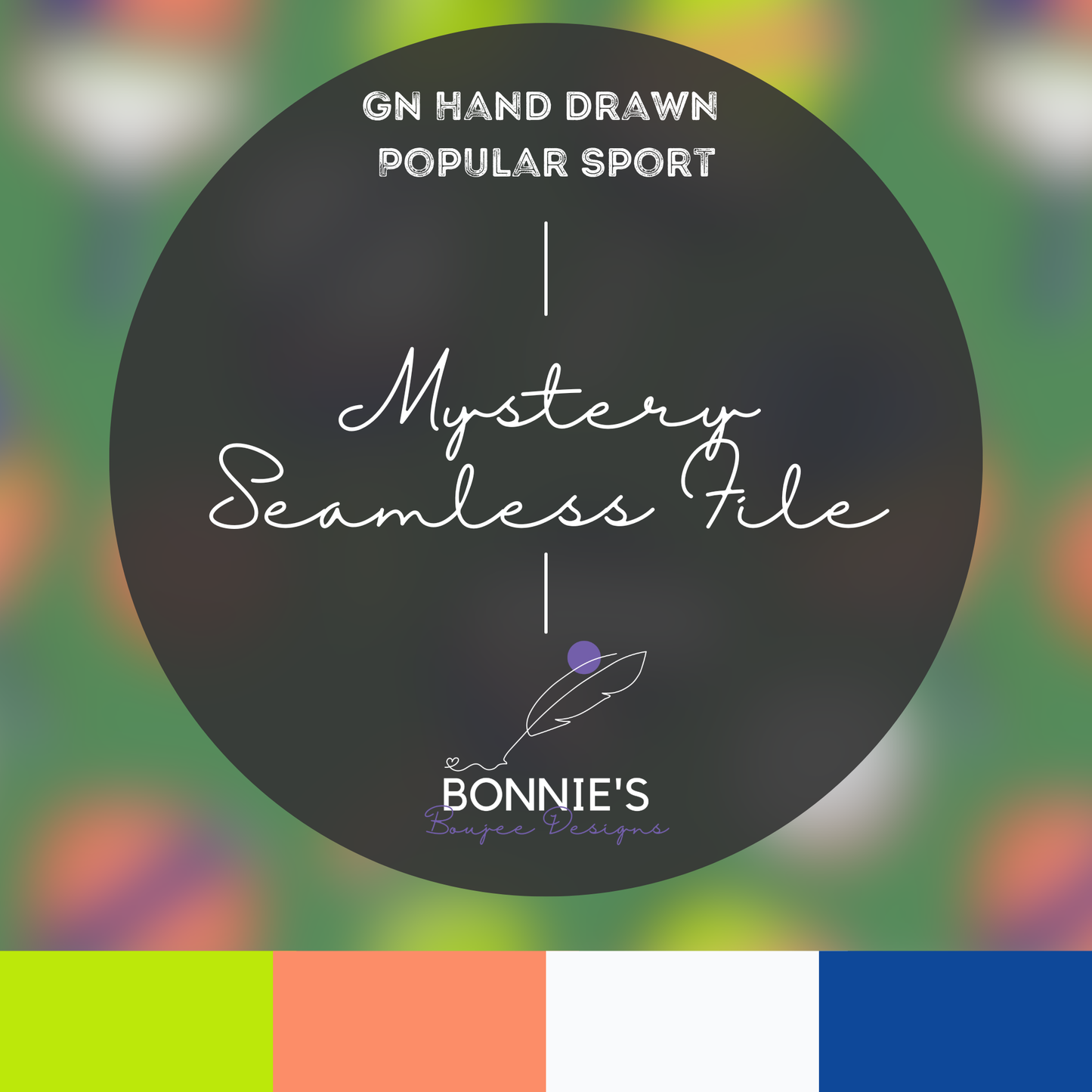Mystery Hand Drawn Popular Sport Seamless File in two colorways