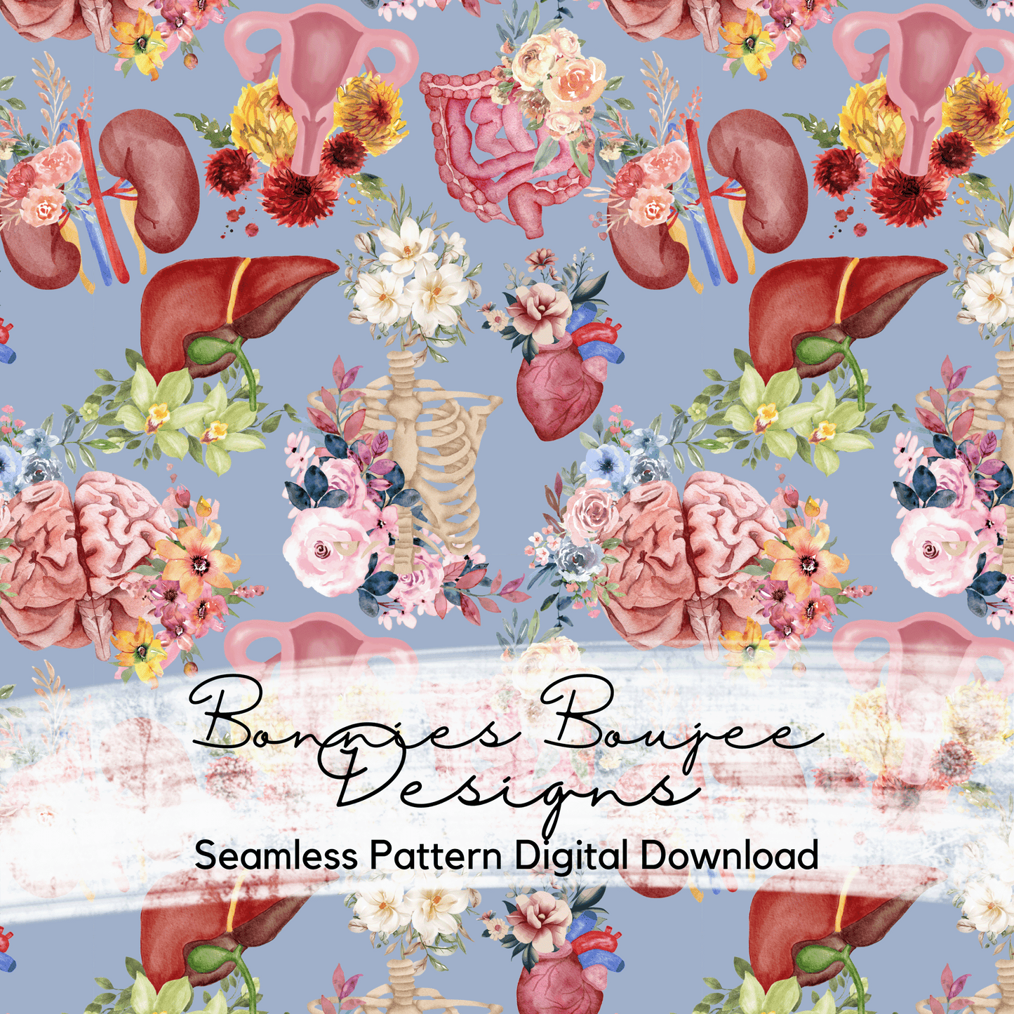 Floral Body Parts for Nurses and PAs Seamless File