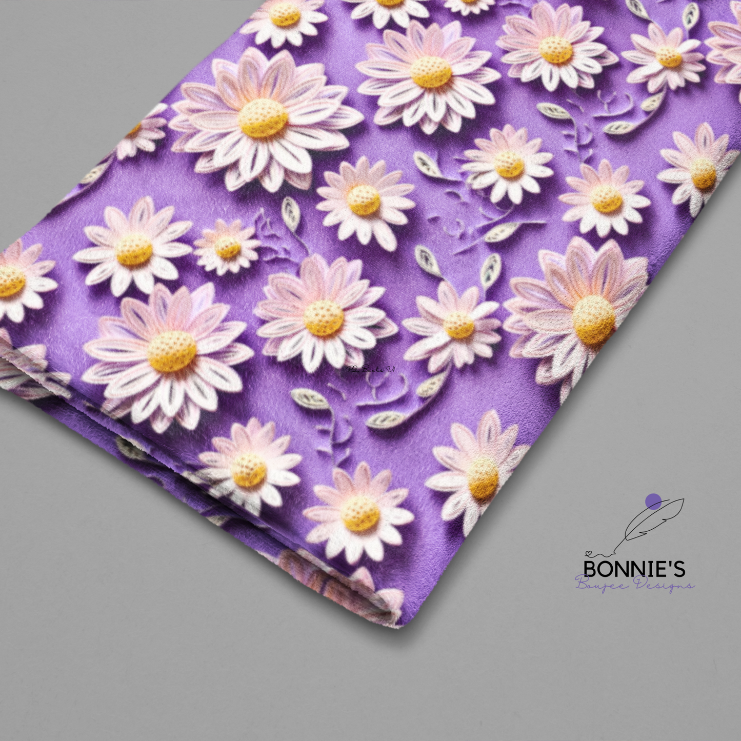 Paper Quilling Daisy's on Purple Background Seamless File