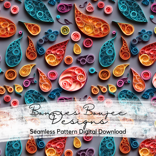 Paisley Paper Quilling Seamless File