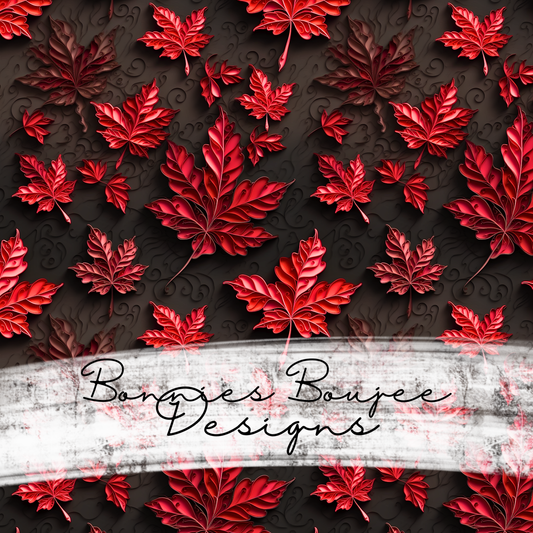 Paper Quilling Red Maple Leaves Seamless File