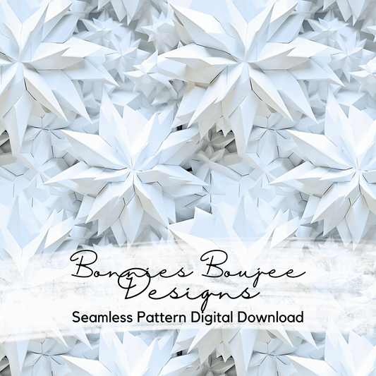 White Paper Quilling Snowflakes Seamless File