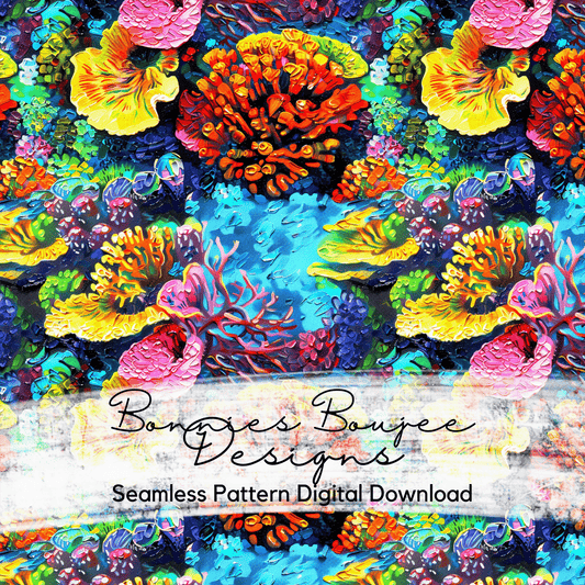 Painted Coral Reef Sea Themed Seamless file