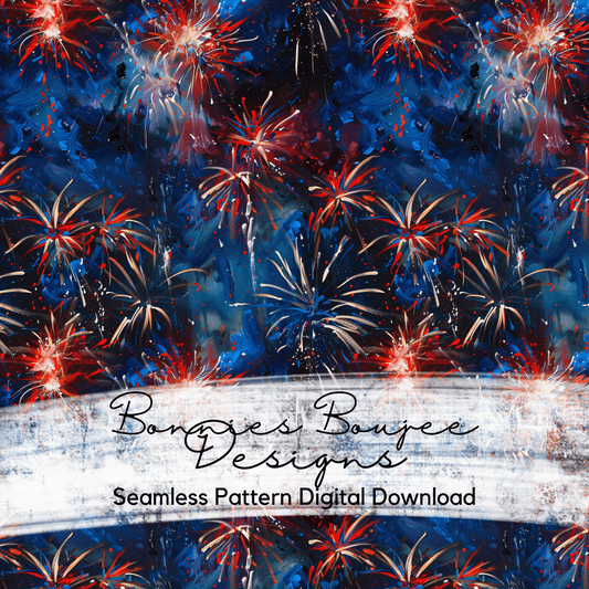 Painted Fireworks for Patriotic Night Sky Seamless File