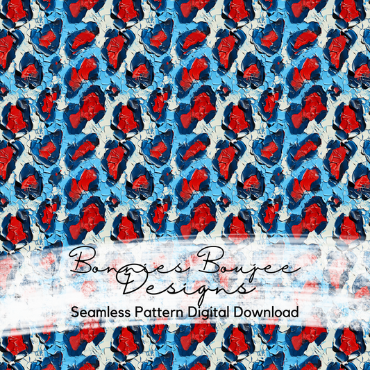 Painted Textured Patriotic Leopard Spots Seamless File