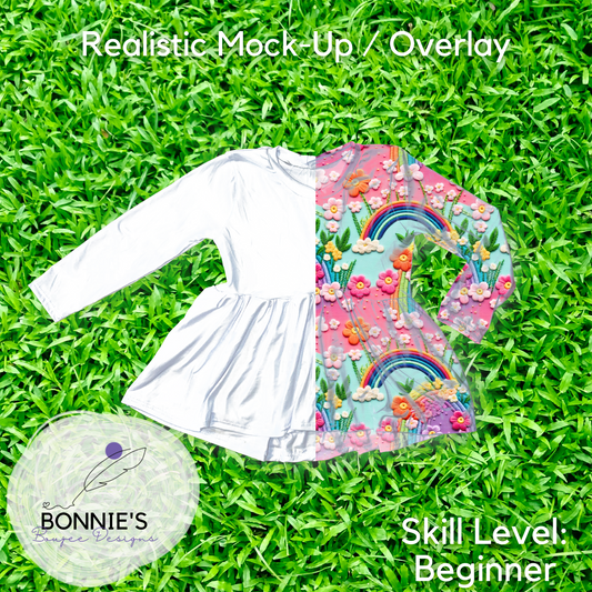 Mock-Up of Peplum Top from SMD on Grass Background