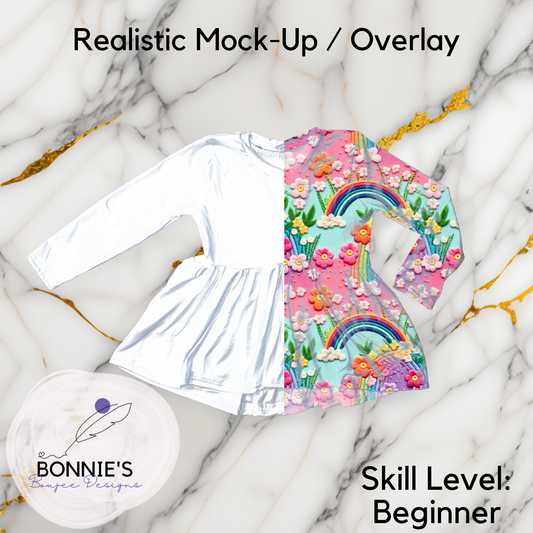 Mock-Up of Peplum Top from SMD on Marble Background