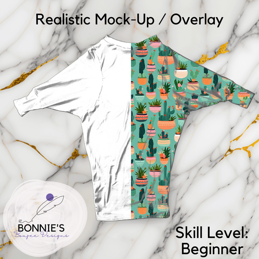 Mock-Up Maeve Dress from Petite Stitchery on Marble Background