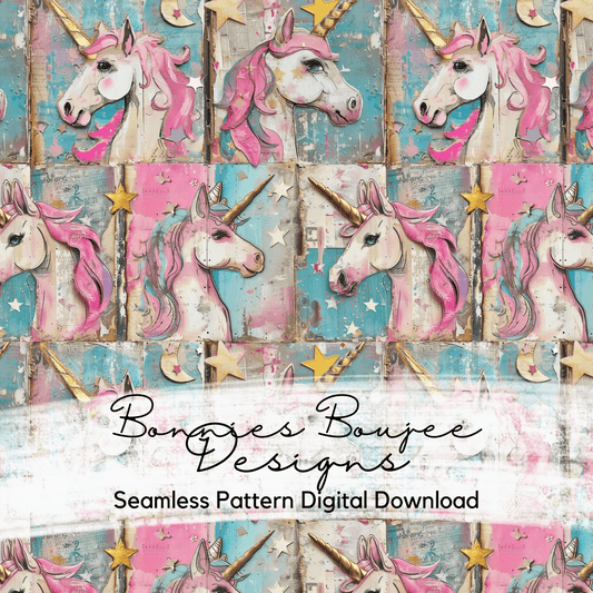Paper Unicorn Painted Textured Seamless File