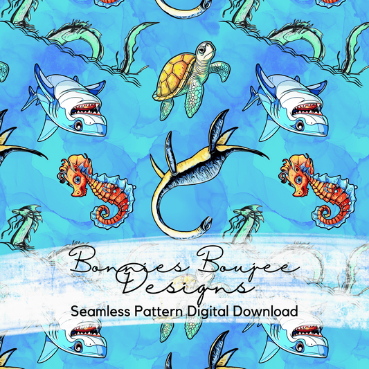 Sea Creatures coordinating Seamless Design